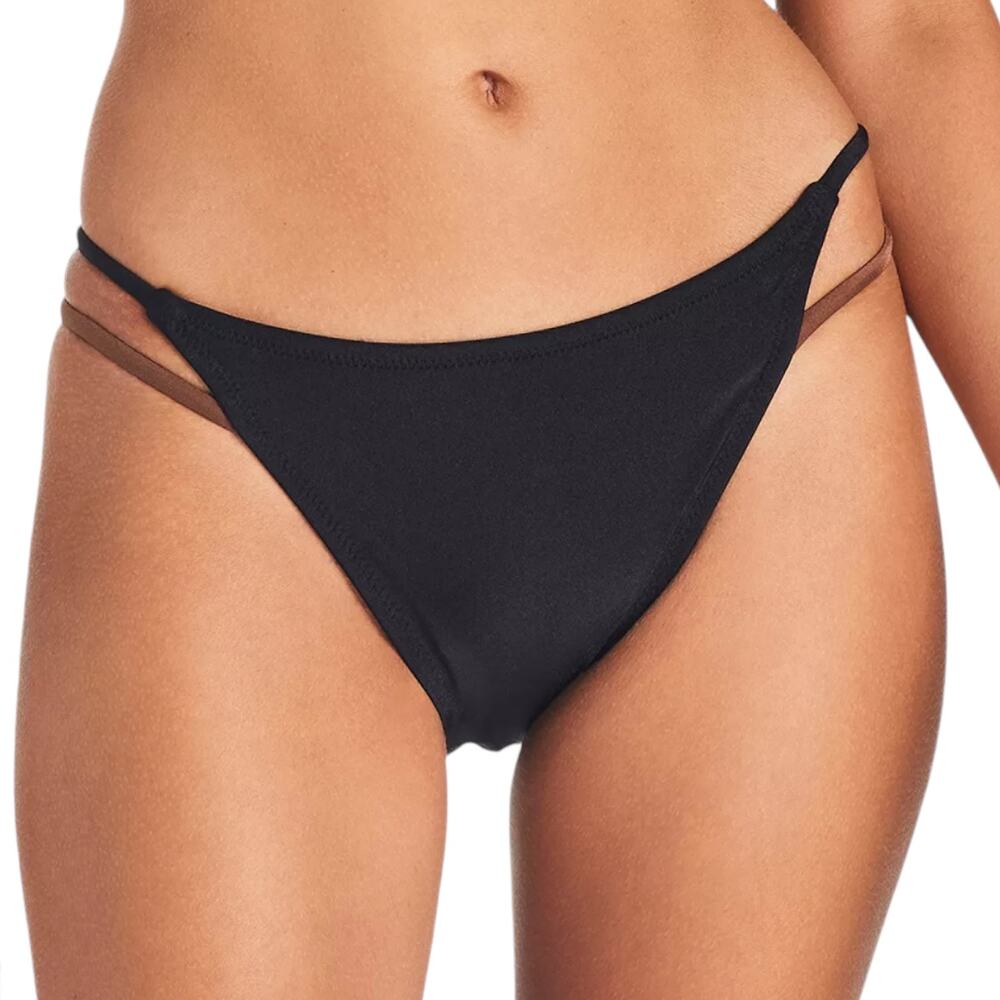 Sanctuary Women’s Twice As Nice Strappy Bikini Swimsuit Bottom Black Tan Size L